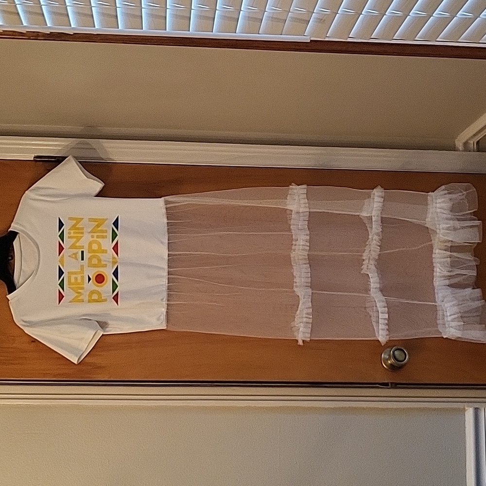 Womens Short Sleeve "Melanin Poppin" Dress